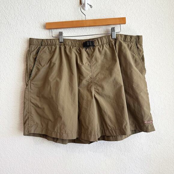 Columbia Mens Nylon Pull-On Shorts Size XXL Belted Lined Pockets Outdoors Hiking - Picture 1 of 4
